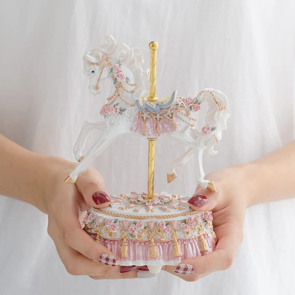 4628 Gift Wrapped Music Box Carousel Horse European Style Musical
